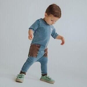 RAGS Size 12-18 months Denim Wash Romper EUC